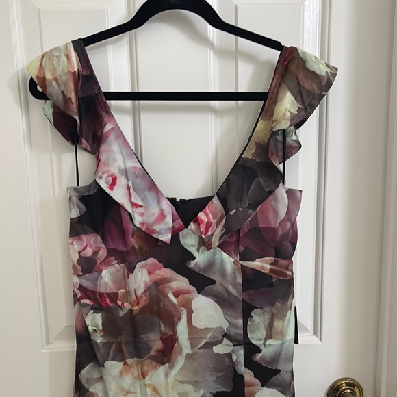 NWT Express Floral Ruffle Hem Dress size 10 formal - Picture 4 of 7